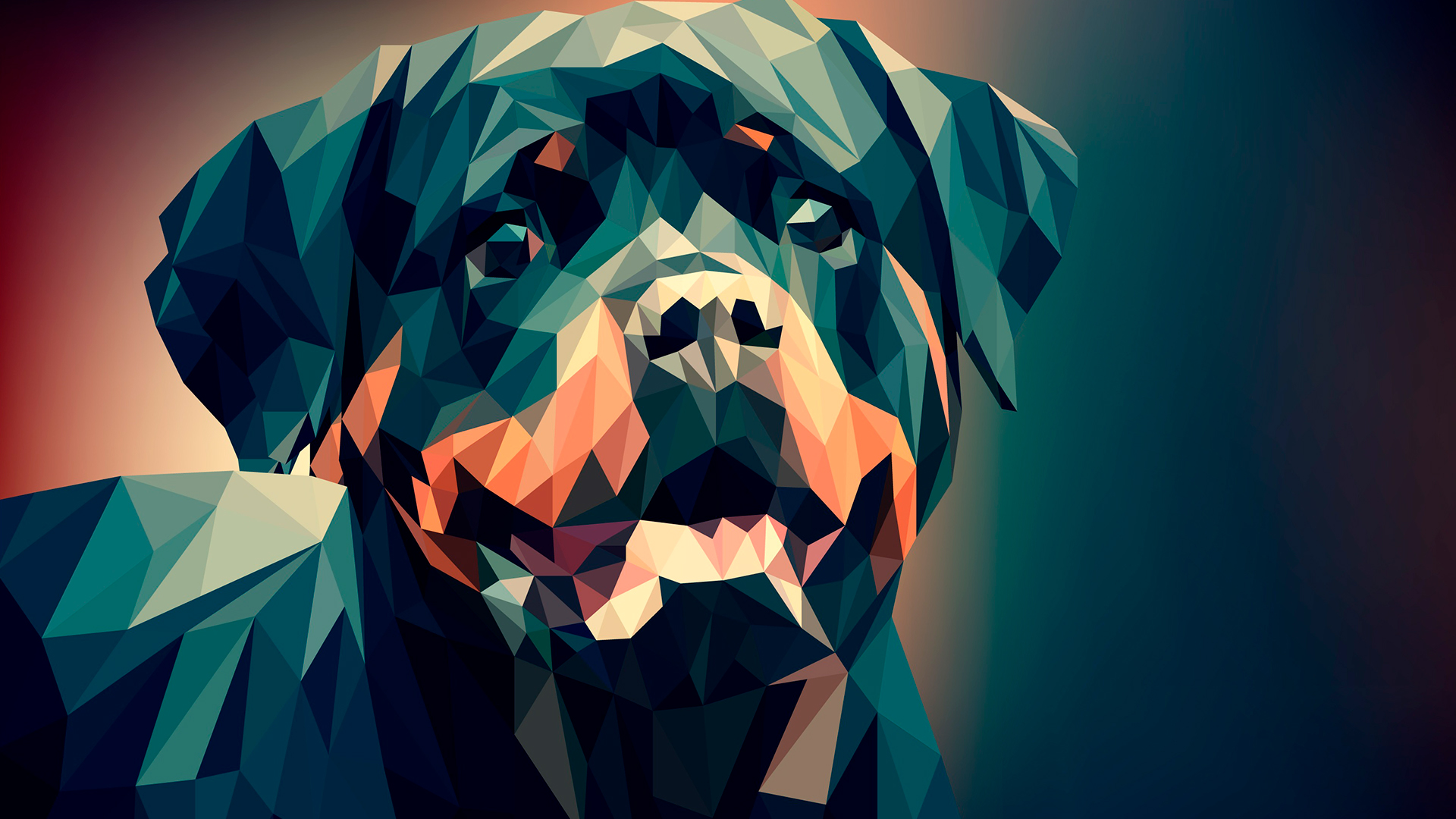 Low Polygon Art Animal Dog Wallpaper 