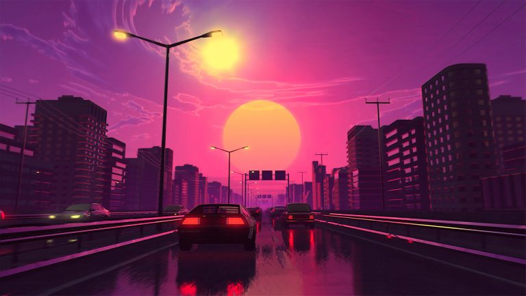 Живые обои для windows 10 retrowave